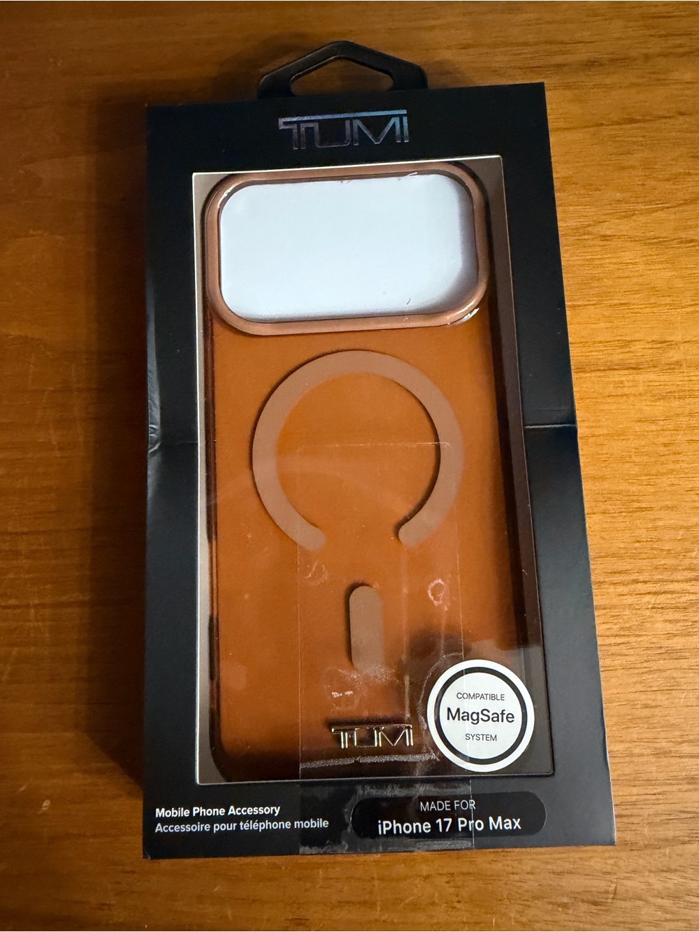 Tumi Leather MagSafe Case for iPhone 17 Pro Max - Cognac Brown